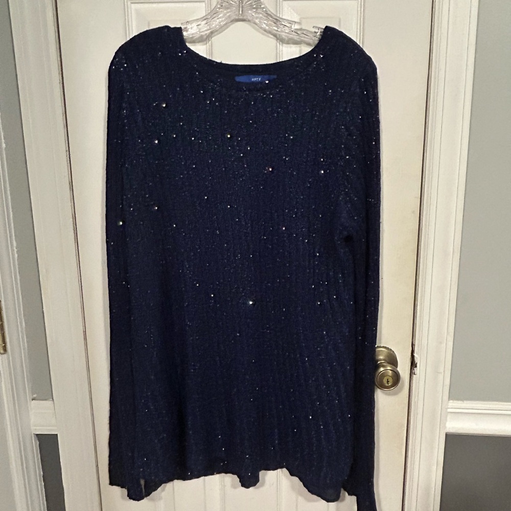Apt. 9 Dark Blue Sequin Sweater
